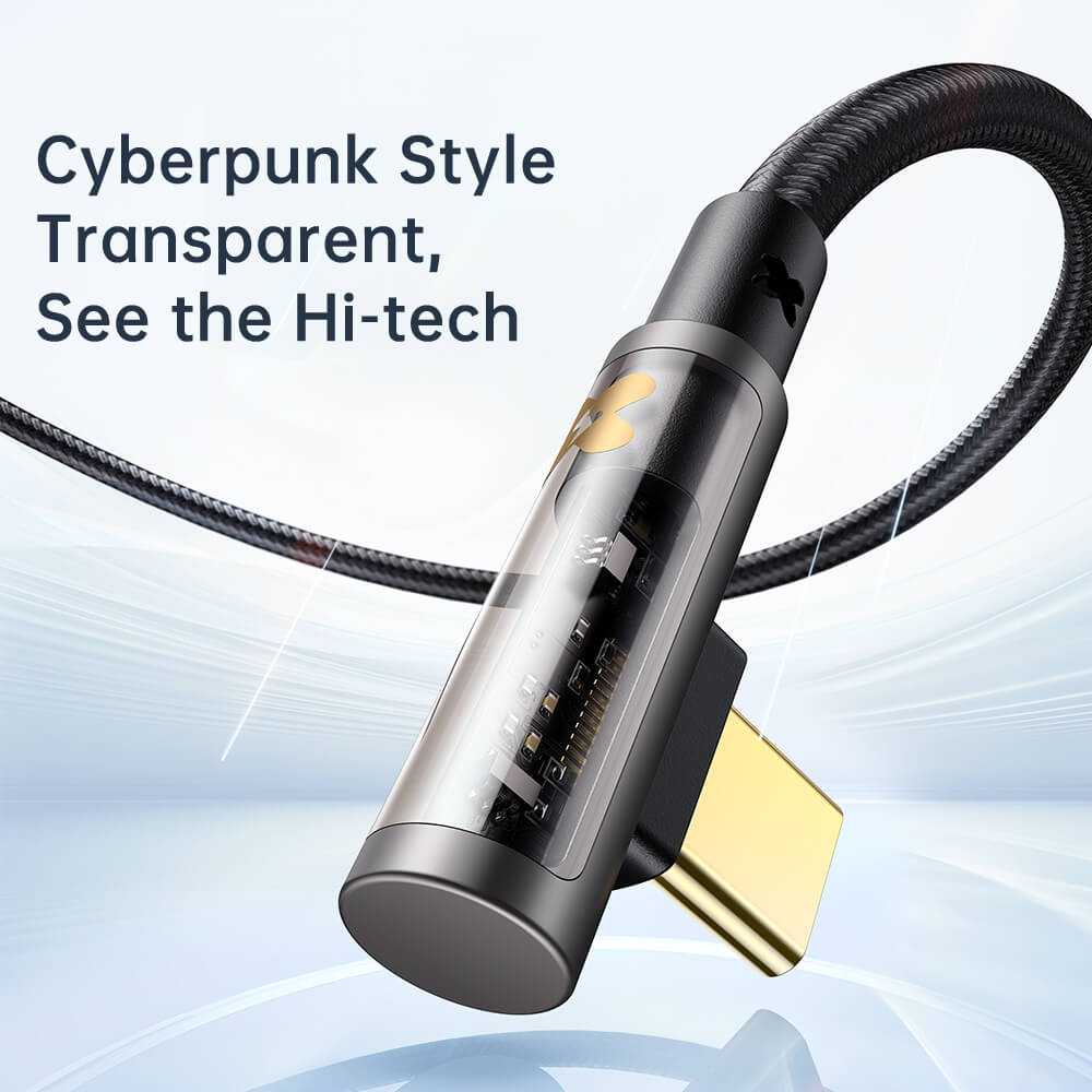 Mcdodo Prism Series Type-C 6A 90 Degree Transparent Data Cable 1.2/1.8m