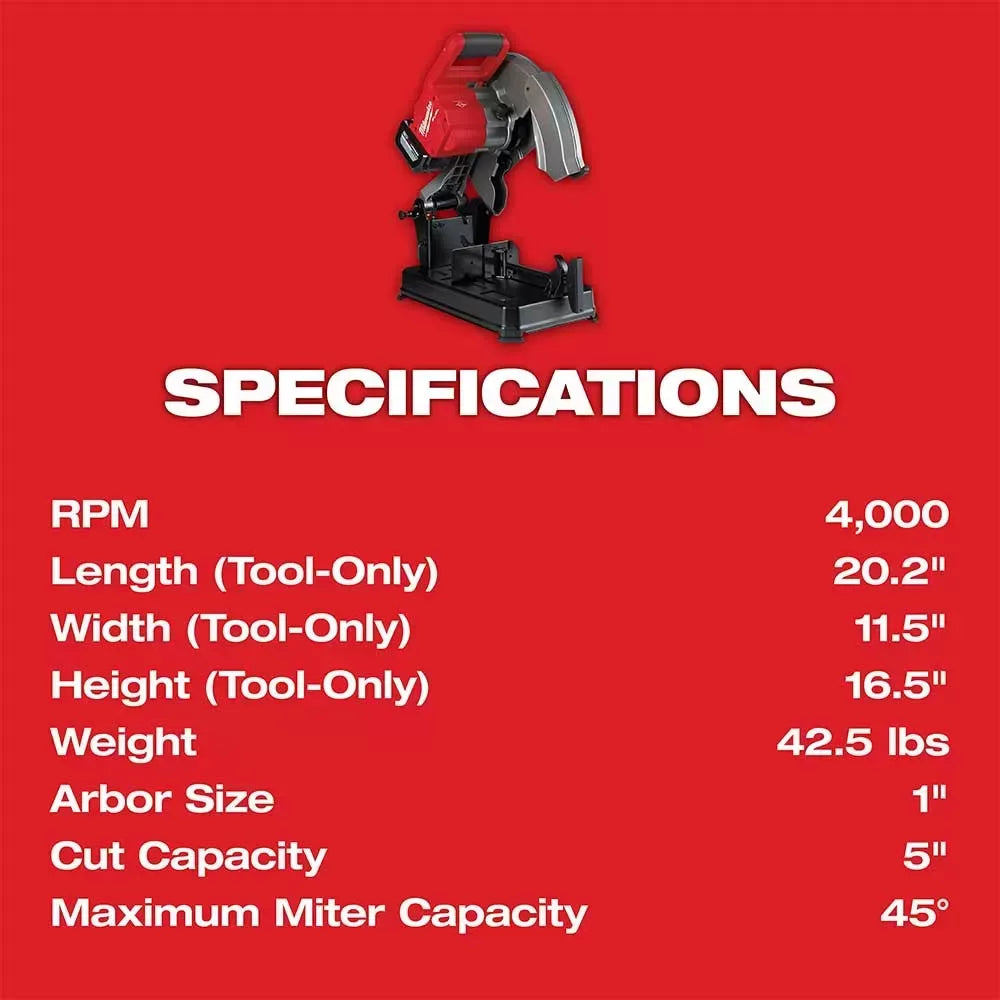 Milwaukee 2990-80 M18 FUEL 14 Li-Ion Brushless Abrasive Chop Saw - Bare Tool - Recon