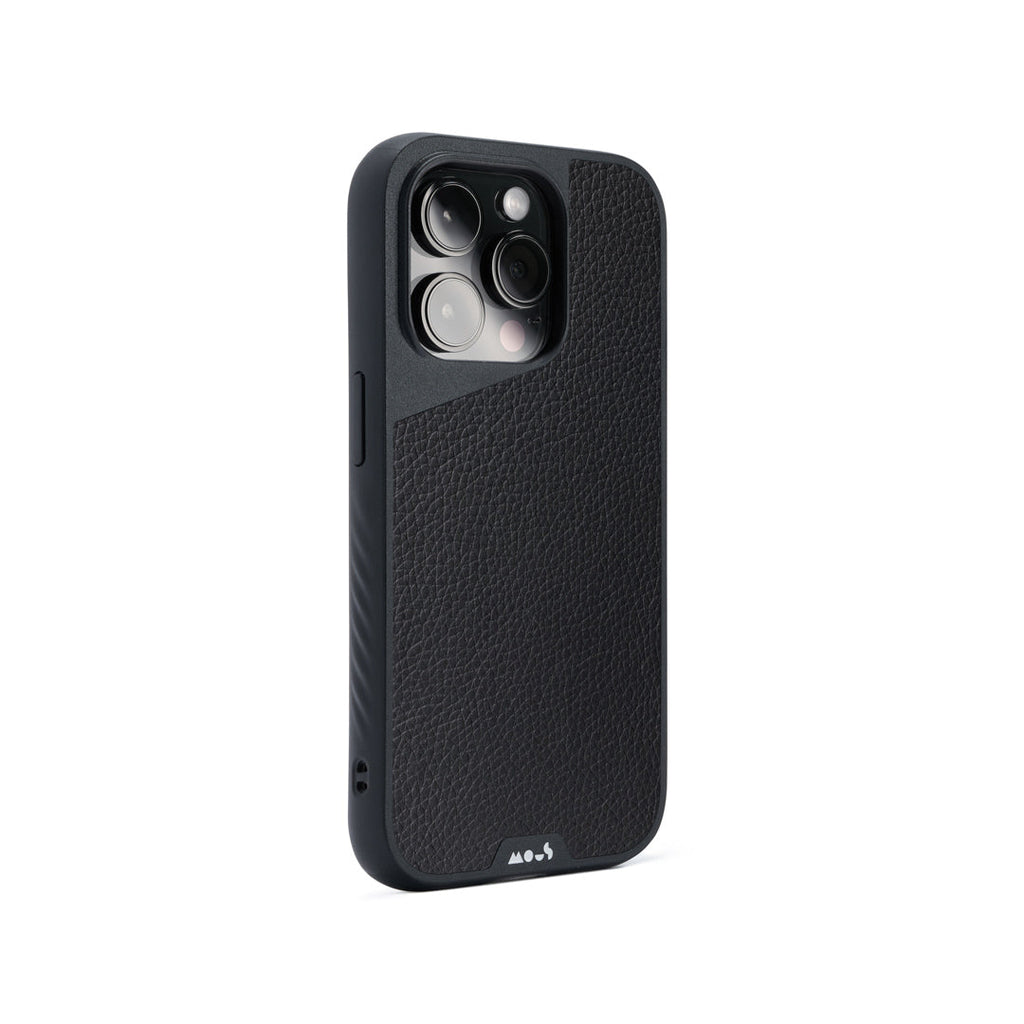 Black Leather Protective Phone Case - Limitless