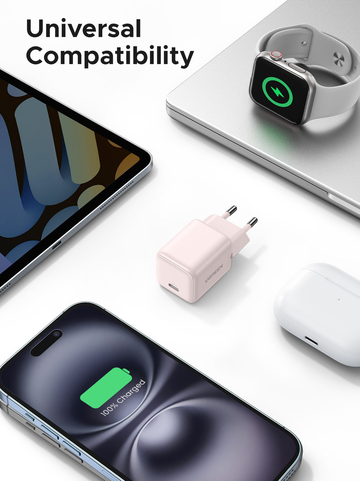UGREEN Charger USB-C GaN Fast 20W EU Pink
