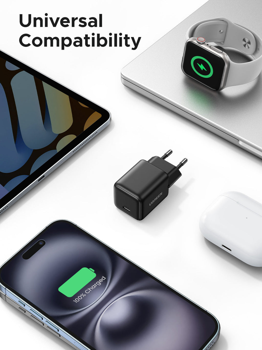 UGREEN Charger USB-C GaN Fast 20W EU Black