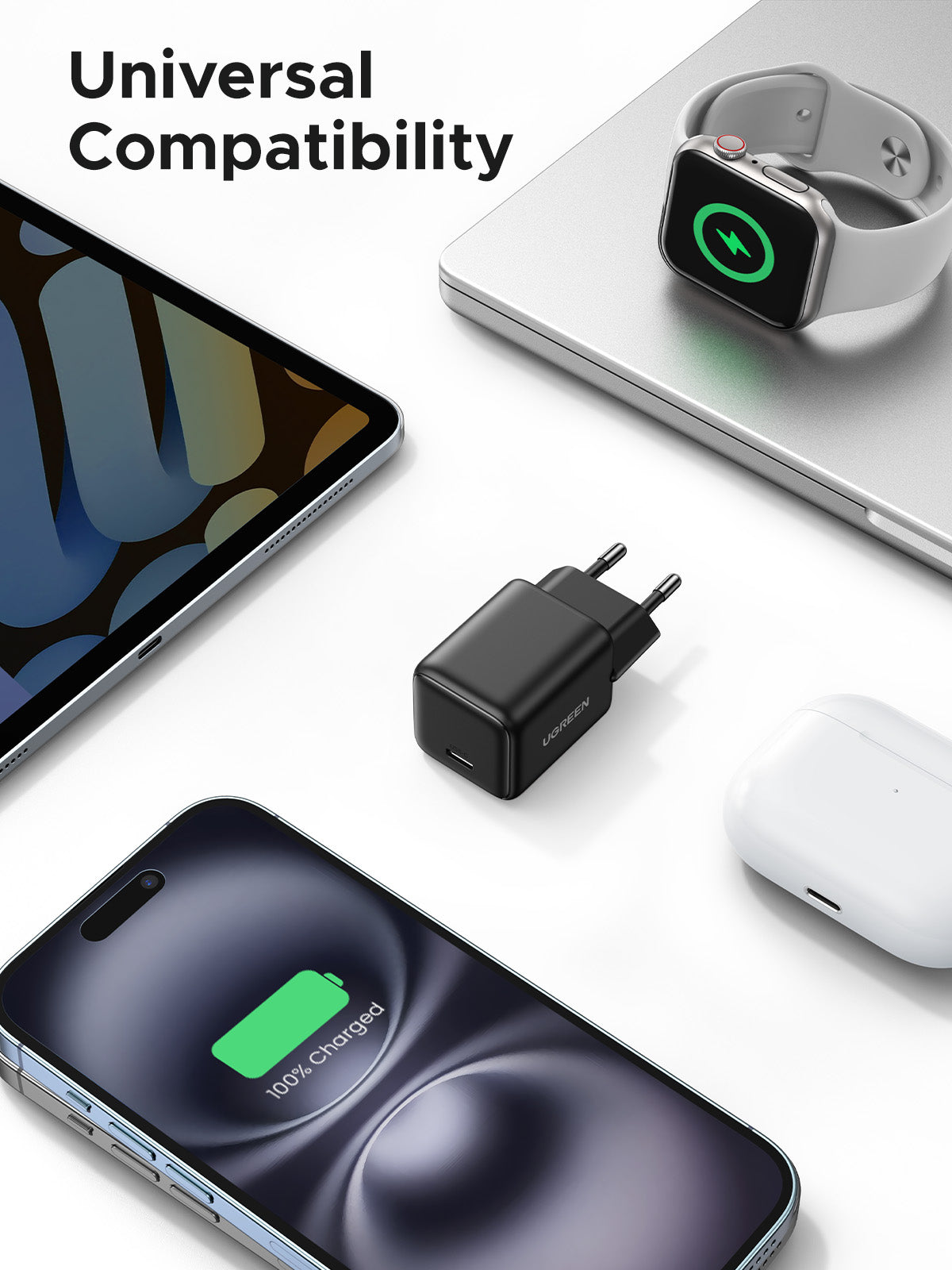 UGREEN Charger USB-C GaN Fast 20W EU Black
