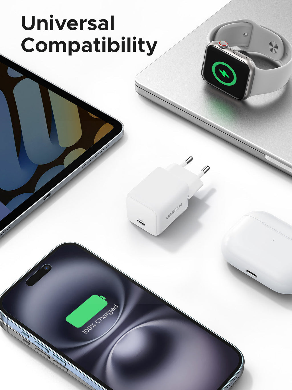 UGREEN Charger USB-C GaN Fast 20W EU White