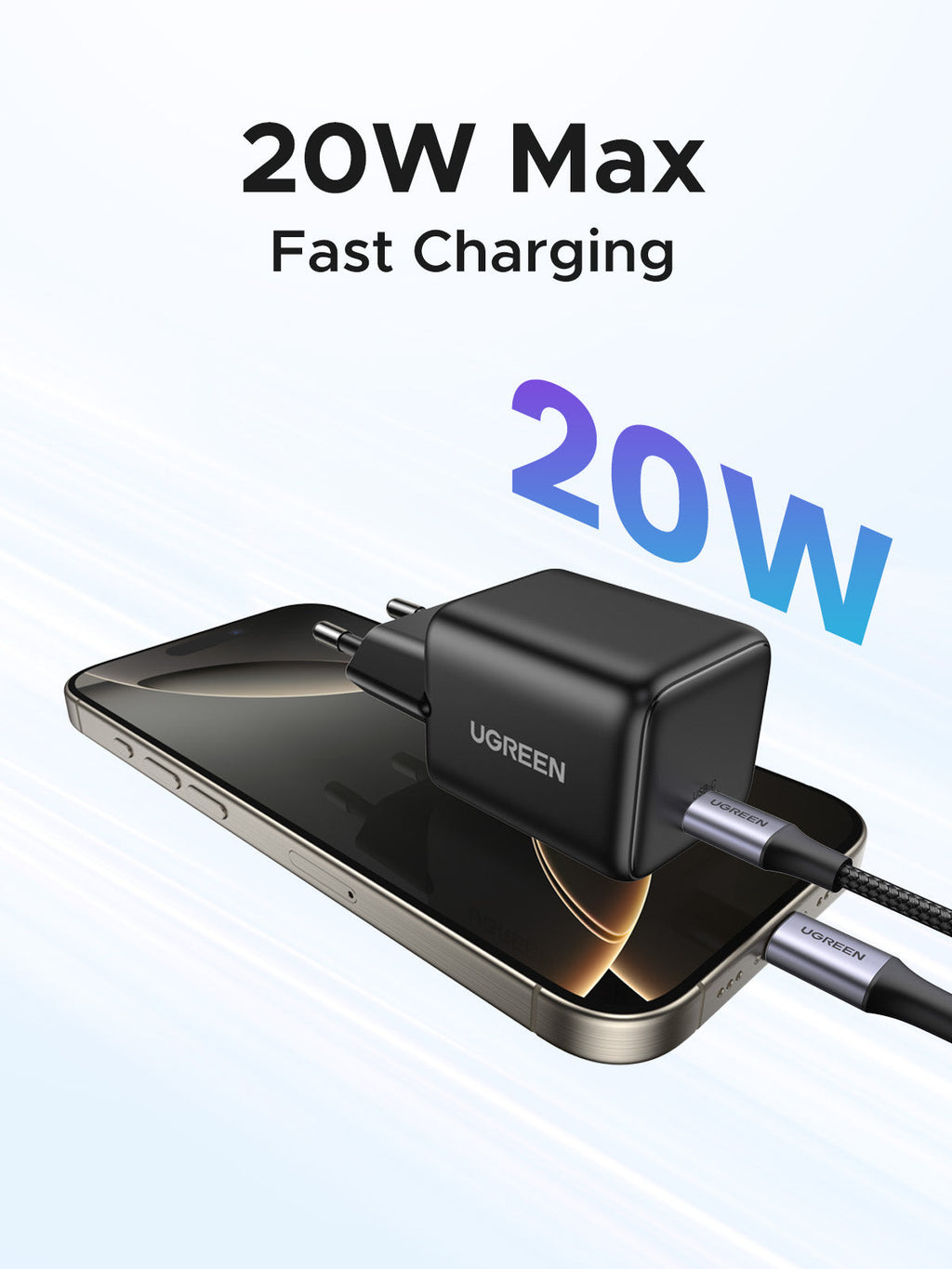 UGREEN Charger USB-C GaN Fast 20W EU Black