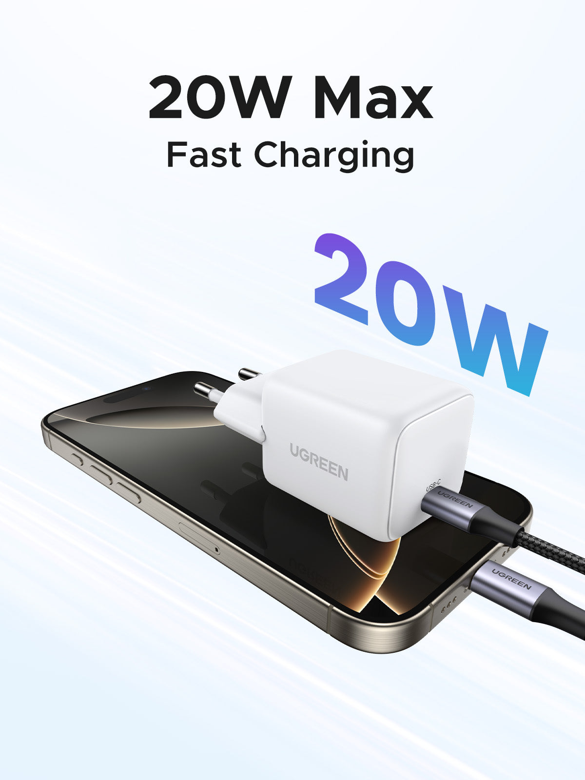 UGREEN Charger USB-C GaN Fast 20W EU White