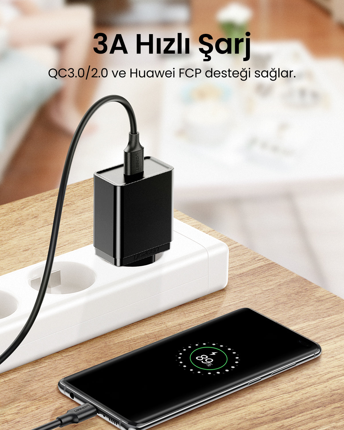UGREEN USB 3.0 A’dan USB-C’ye Kablo (Nikel Kaplama)
