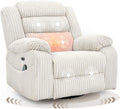 Electric rotary rocker lounge chair for adults with massage and calories, USB and C charging ports