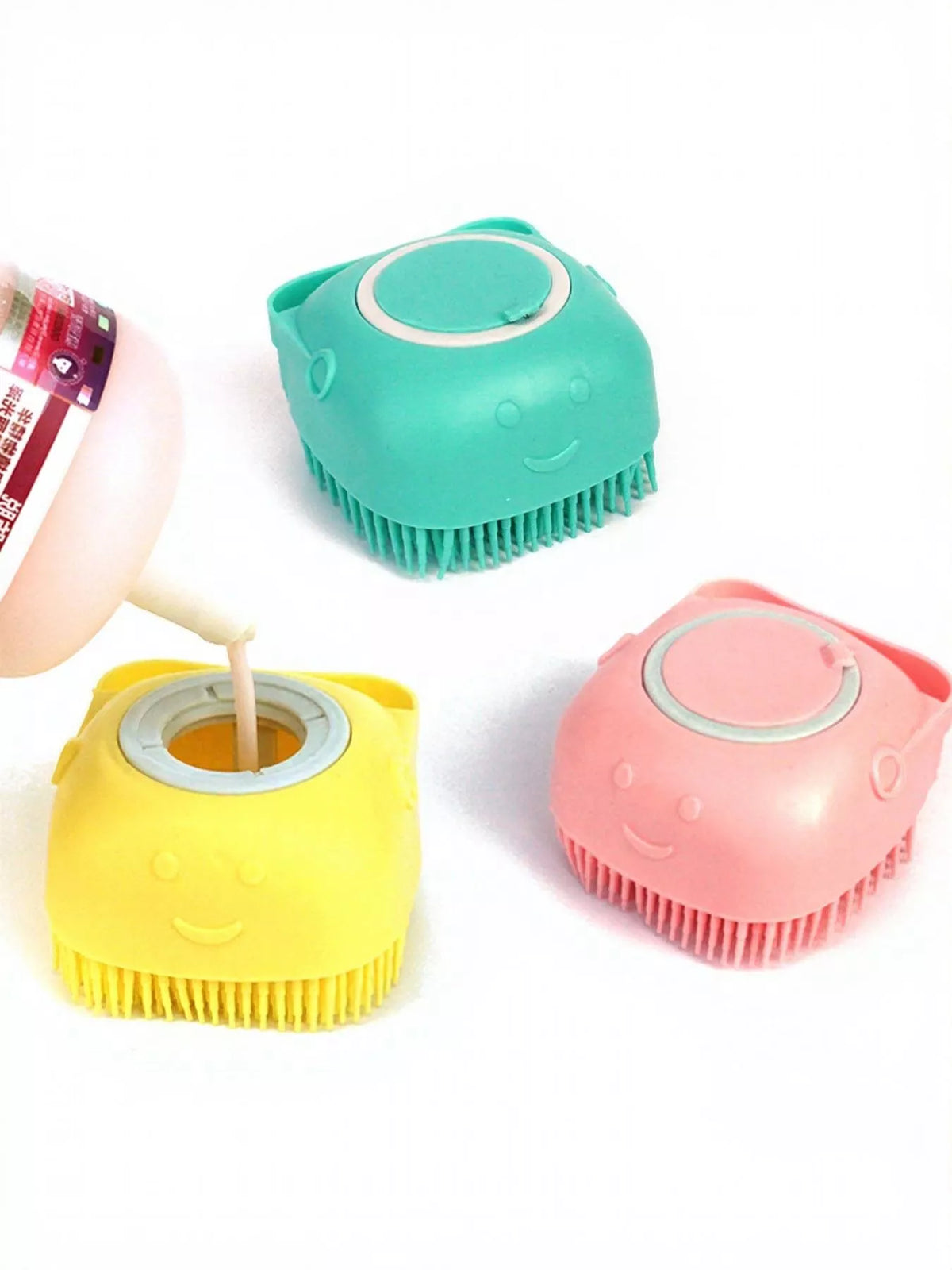 Cute Cartoon Silicone Pet Bath Brush