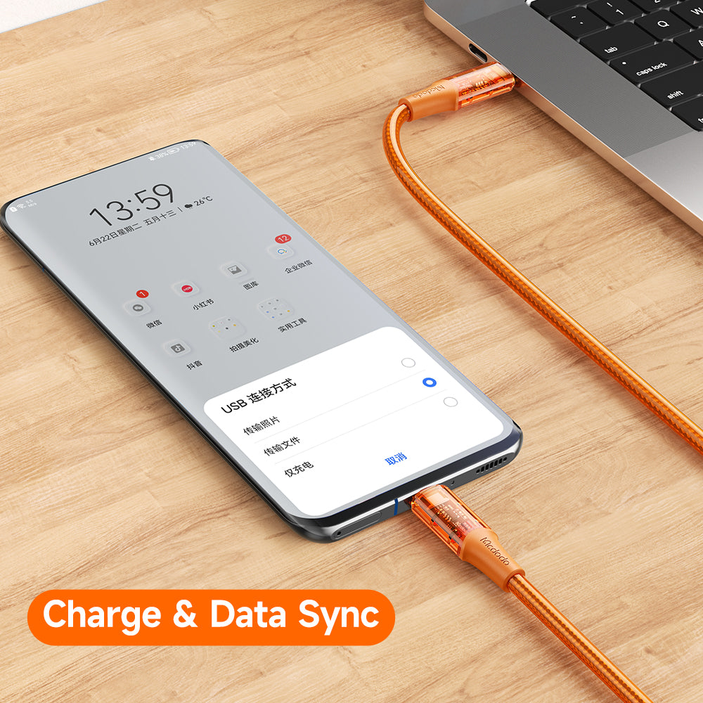Mcdodo Amber Series USB-C to USB-C PD 100W Transparent Cable (1.2M)