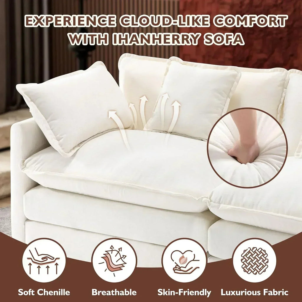 ihanherry 146-inch U-shaped modern sofa modular area cloud sofa
