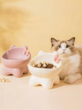 Ceramic Pet Bowl with Bowknot