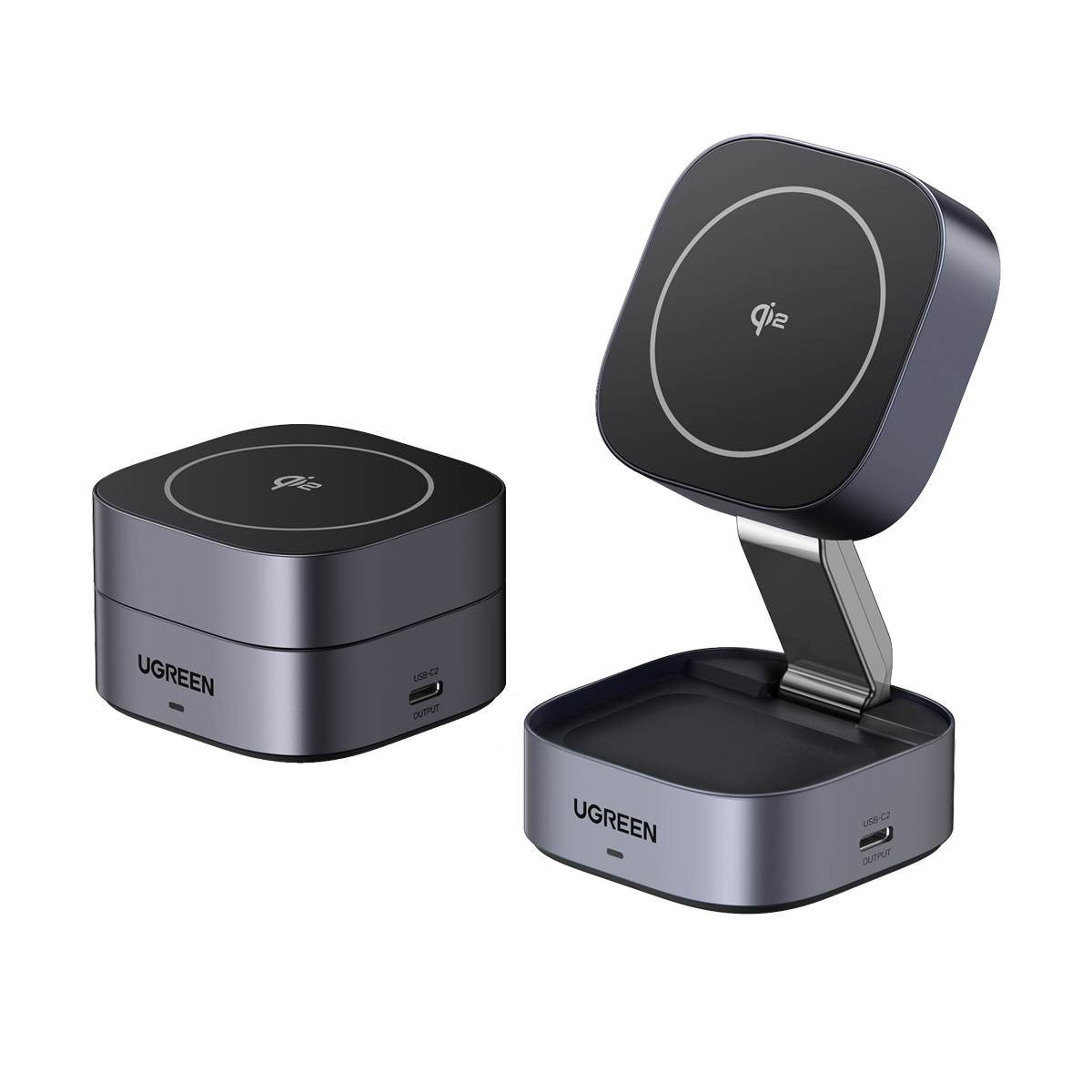 UGREEN MagFlow Qi2 15W 2-in-1 Wireless Charger