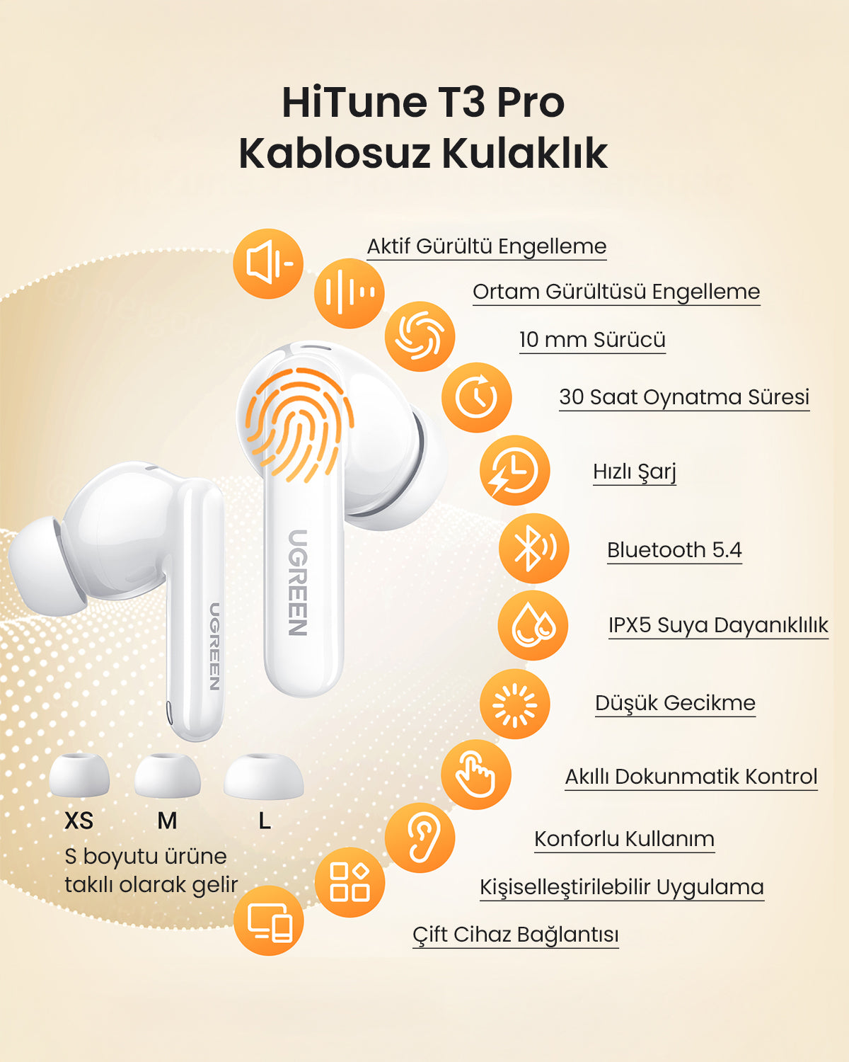 UGREEN HiTune T3 Pro Aktif Gürültü Engelleyici Kulaklık