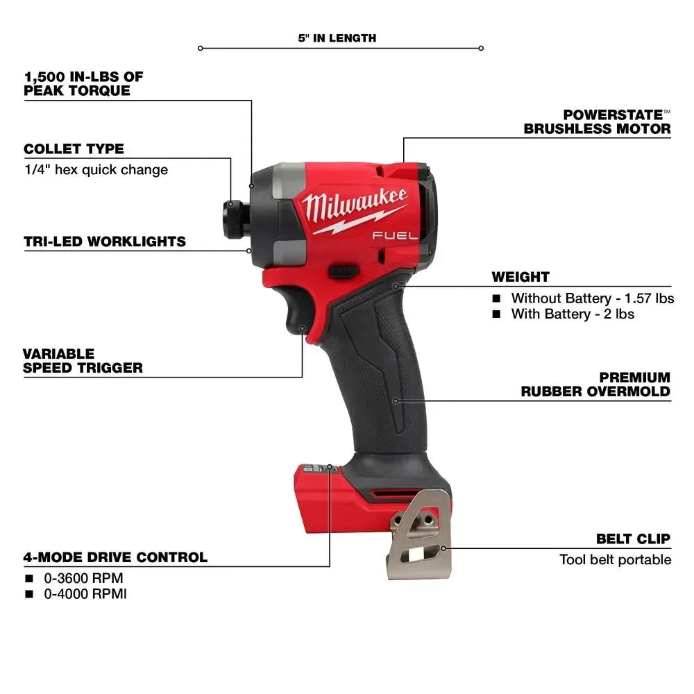 Milwaukee Pre-Sale 2953-80 M18 FUEL 18V 1/4 Hex Li-Ion Impact Driver -Bare Tool - Recon