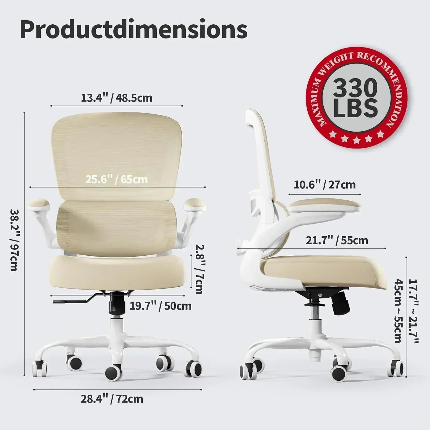TRALT Office Chair Ergonomic Desk Chair 330 lbs Home Mesh Gaming Chair with Wheels