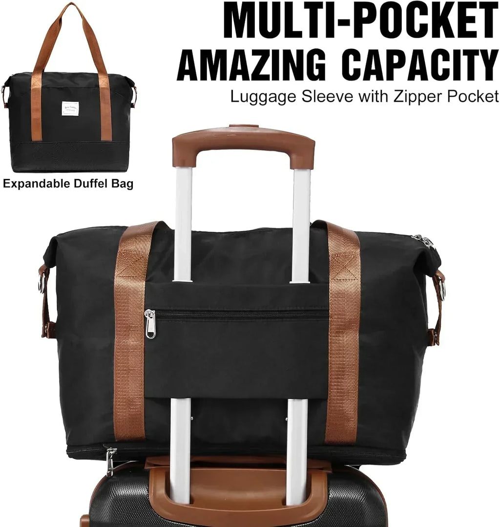 LONG VACATION 6 Piece Luggage Set Carry on Suitcase with ABS+PC hardshell Spinner Wheels