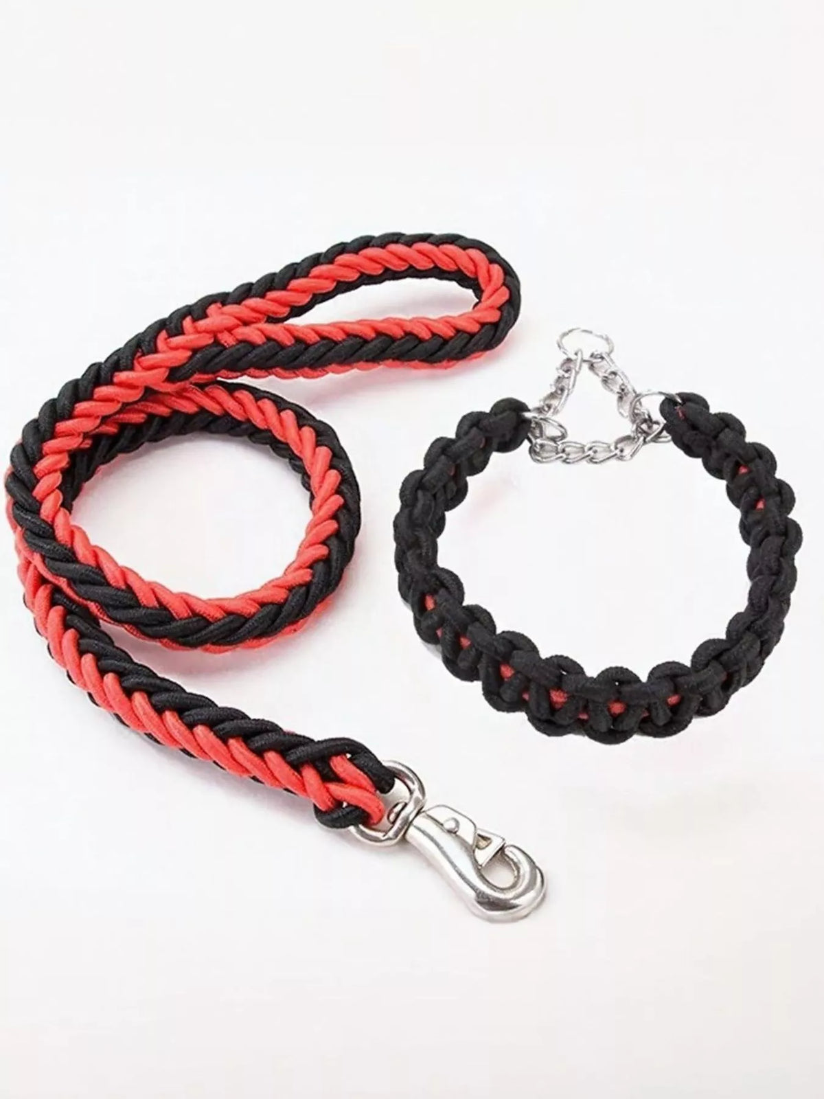 2 Piece Braided Rope Pet Leash with Metal Clasp
