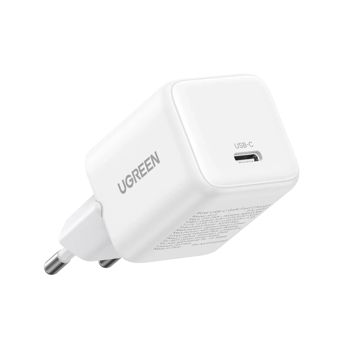 UGREEN Charger USB-C GaN Fast 30W EU White