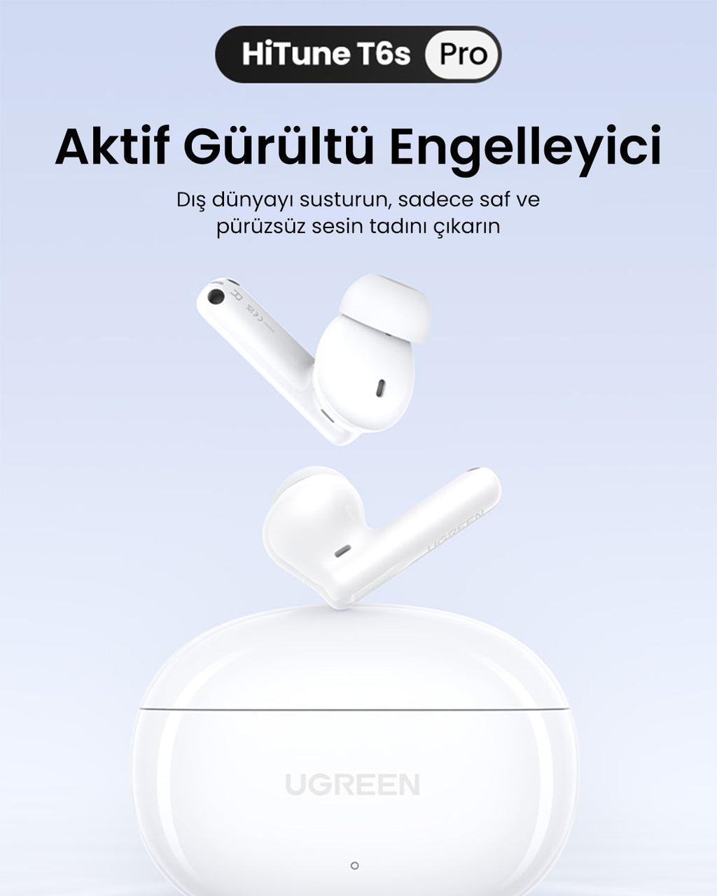 UGREEN HiTune T6s Hibrit Aktif Gürültü Engelleyici Kulaklık