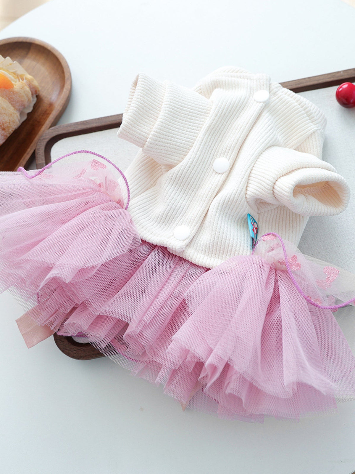 Pearl-Embellished Pet Dress
