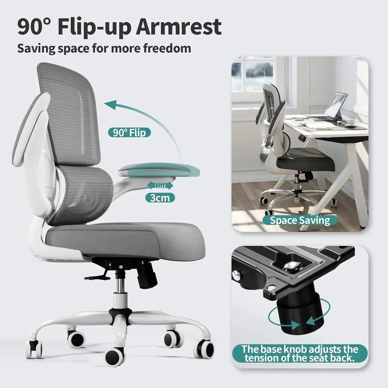 TRALT Office Chair Ergonomic Desk Chair 330 lbs Home Mesh Gaming Chair with Wheels