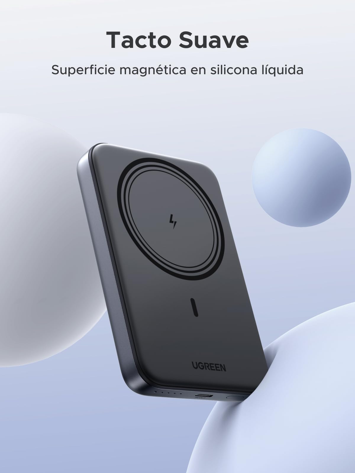 UGREEN Nexode Power Bank Inalámbrico Magnético 10000mAh con Carga Rápida USB C 20W PD