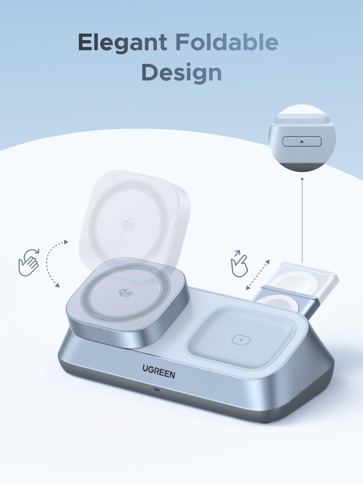 UGREEN MagFlow 3-in-1 Magnetic Wireless Desktop Charger 25W