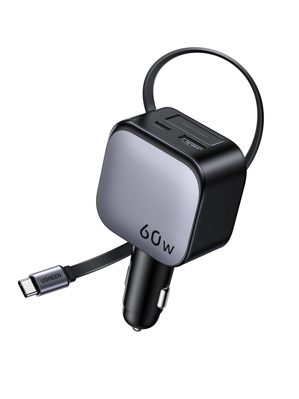 UGREEN Nexode Sạc Ô Tô 60W kèm Cáp USB-C Thu Gọn