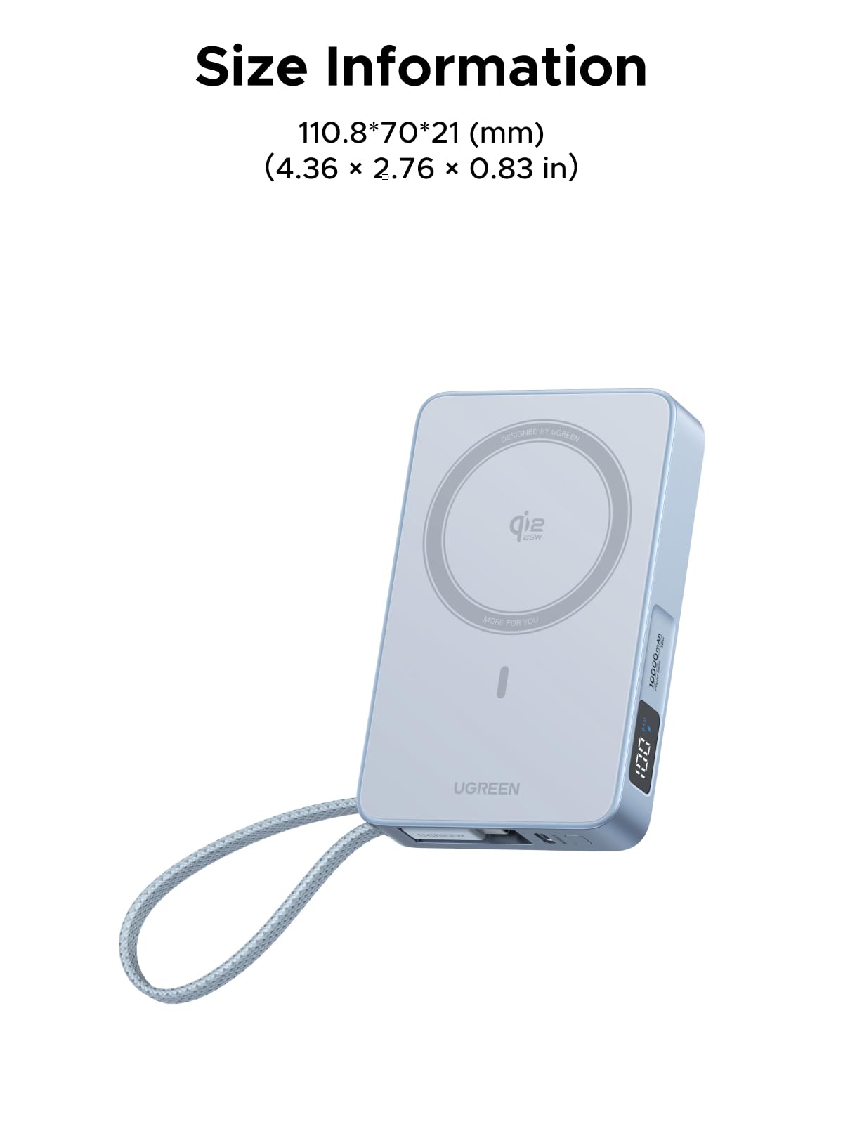 UGREEN MagFlow พาวเวอร์แบงค์ไร้สาย 10000mAh 25W