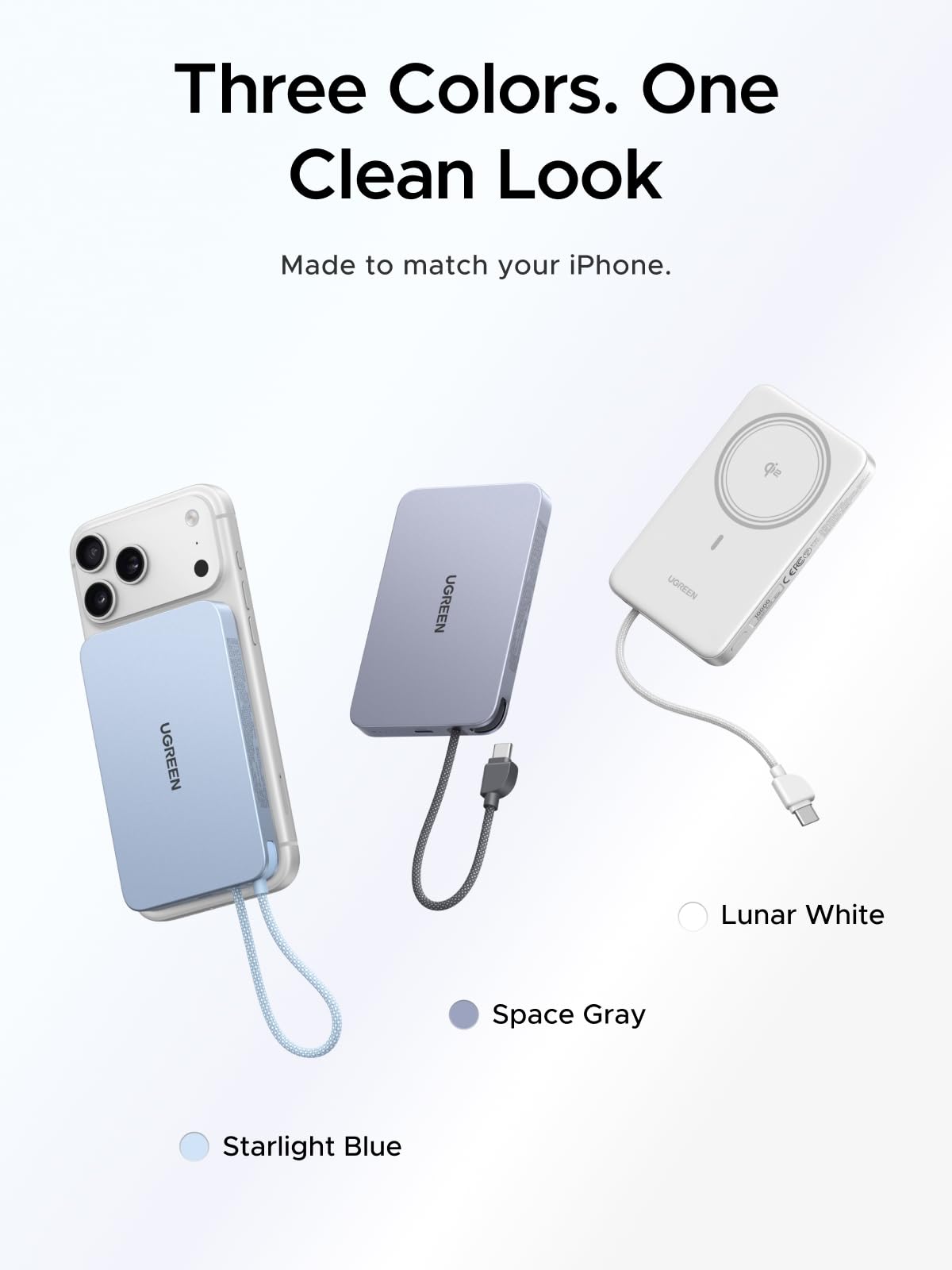 Pin sạc dự phòng từ tính UGREEN MagFlow Air 10000mAh 15W
