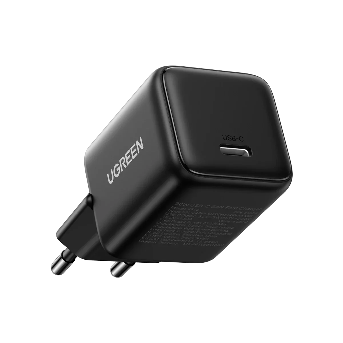 UGREEN Charger USB-C GaN Fast 20W EU Black