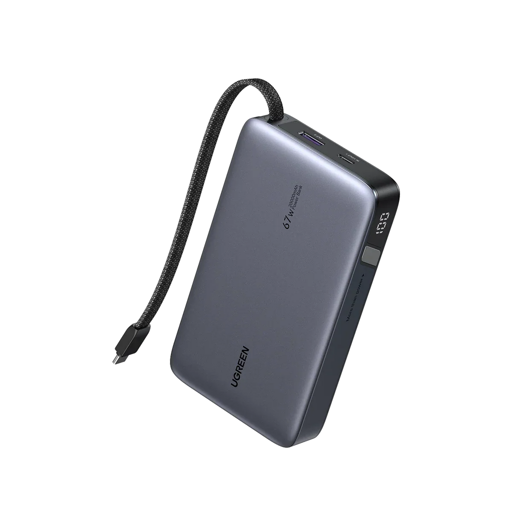 UGREEN พาวเวอร์แบงค์ 20000mAh 67W พร้อมสาย USB-C ในตัว