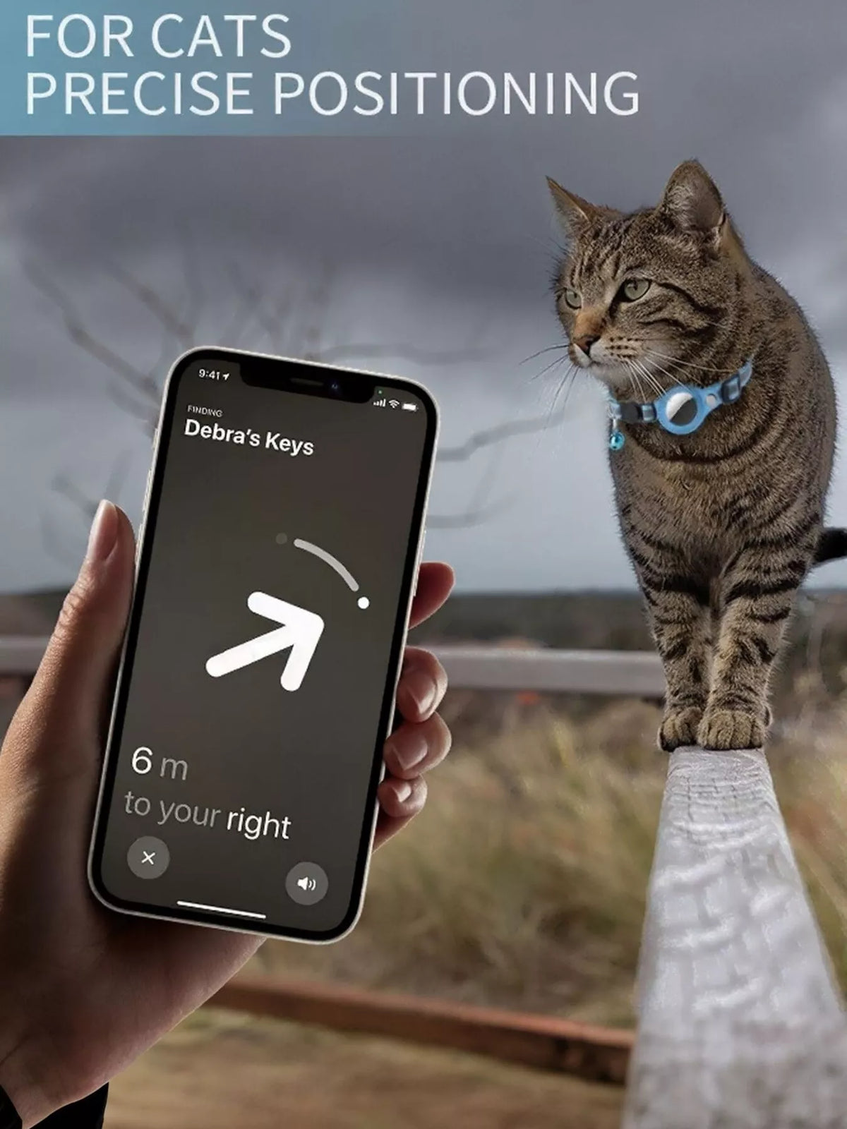 All Devices Airtag Reflective Pet Collar with Bell Anti-Lost Locator