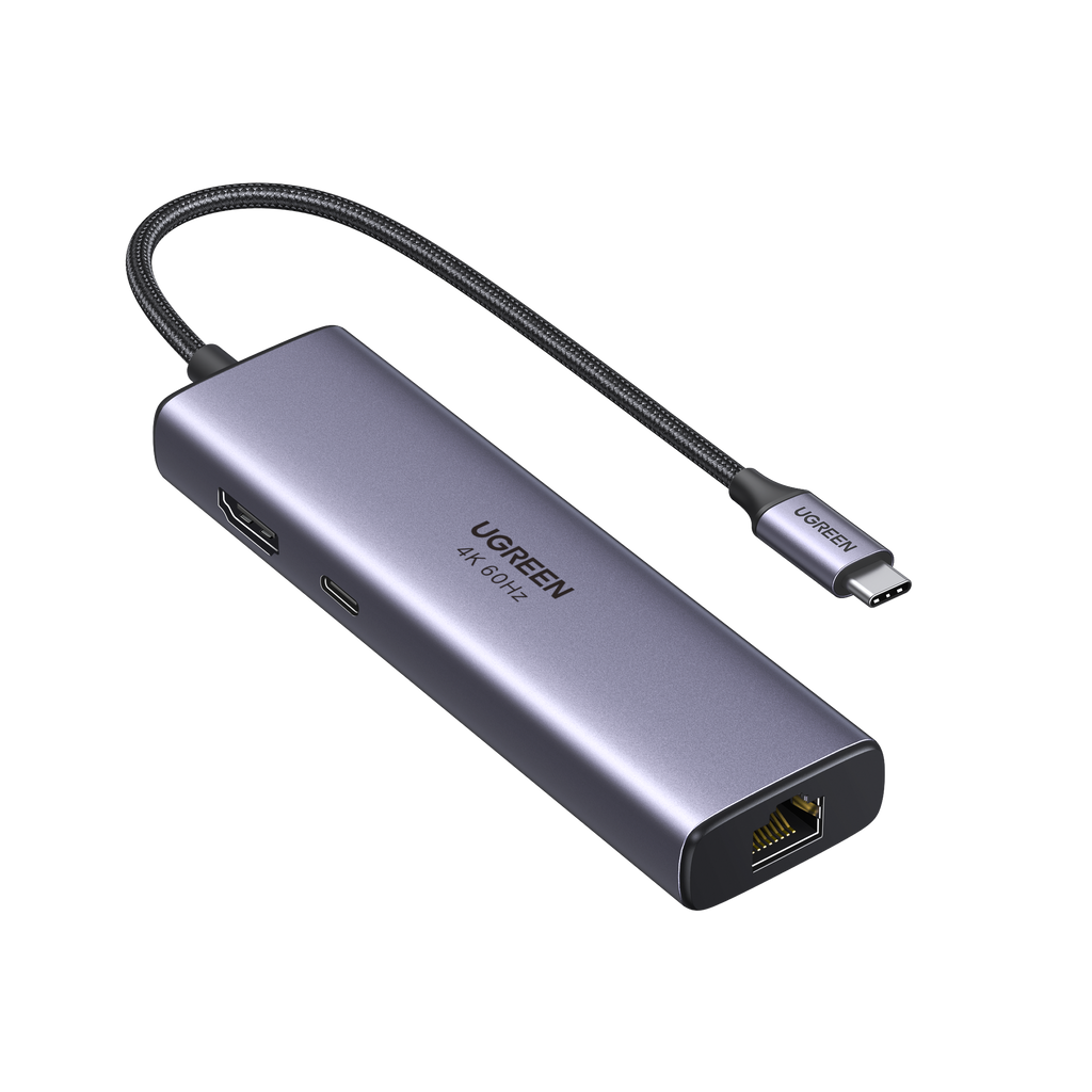 UGREEN Revodok موزع USB-C ‏7 في 1 (إيثرنت وقارئ بطاقات)
