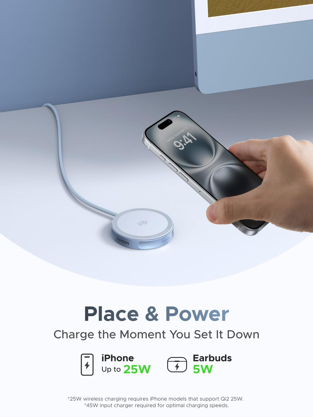 UGREEN MagFlow Đế Sạc Không Dây Từ Tính 25W