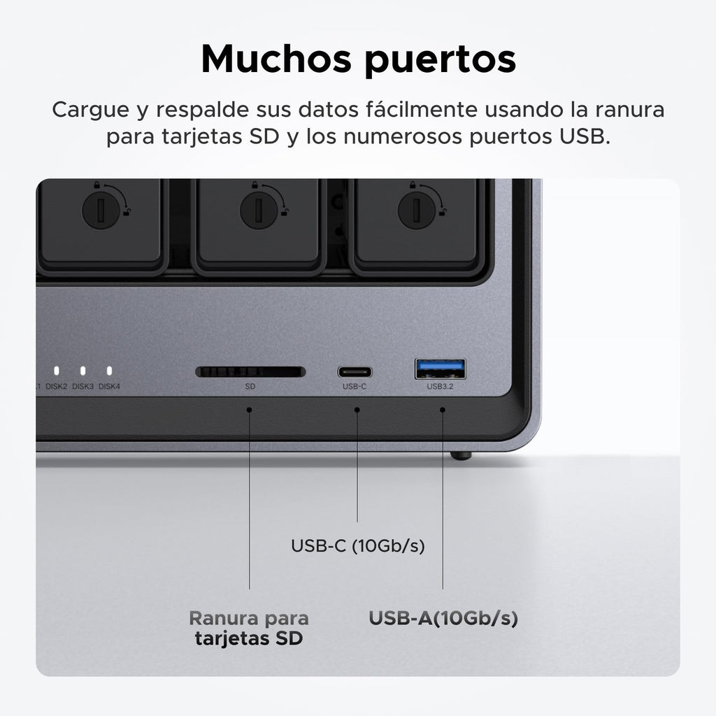 UGREEN NASync DXP4800, NAS de escritorio de 4 bahías, CPU Intel N100 de cuatro núcleos