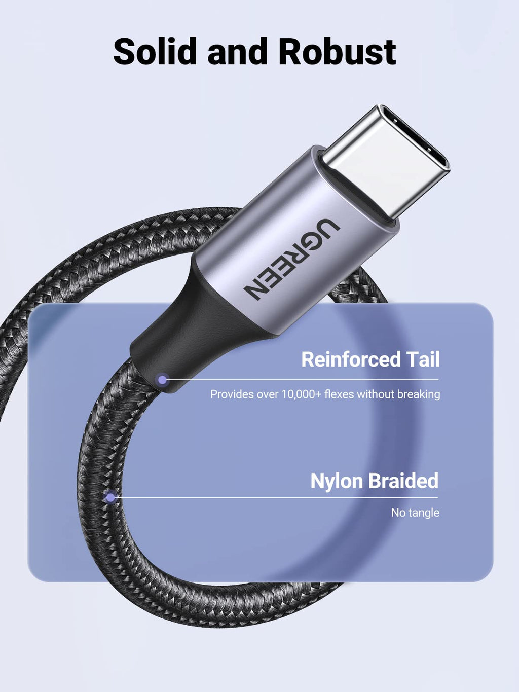UGREEN USB A to USB C Nylon Braided Cable 18W