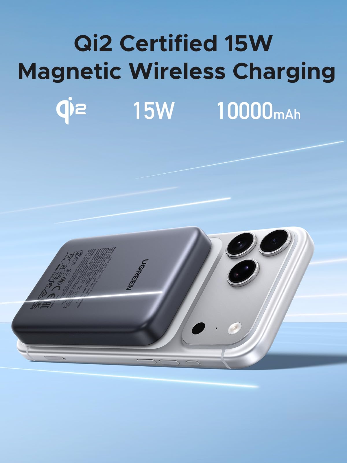 UGREEN MagFlow Pin Dự Phòng Sạc Không Dây Từ Tính 10000mAh 15W