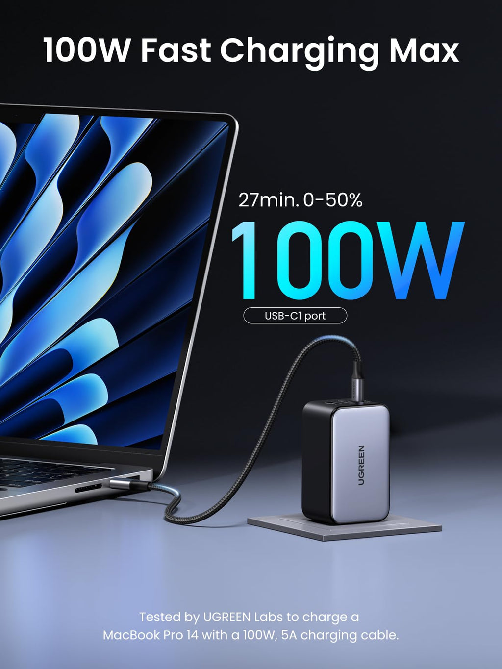 Củ Sạc UGREEN Nhanh Nexode GaN 3 cổng 100W