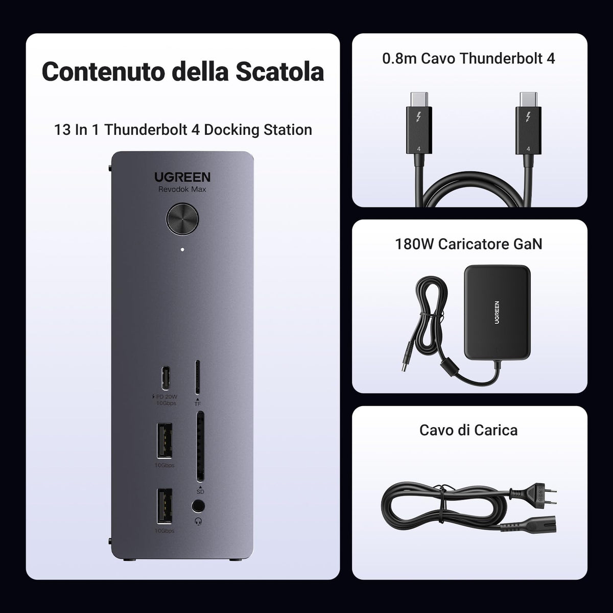 UGREEN Revodok Max 213 Docking Station Thunderbolt 4 13 In 1 Hub USB C