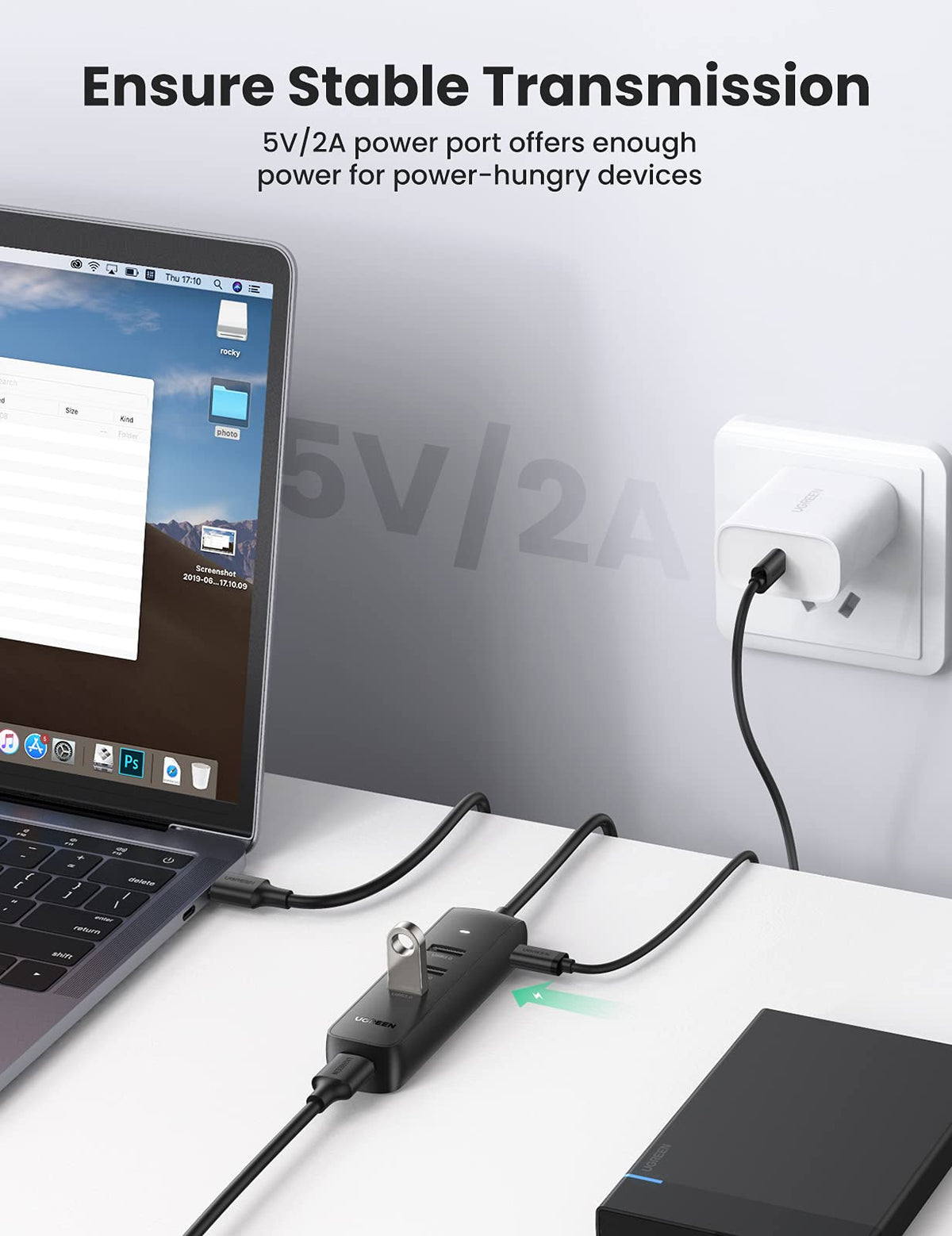UGREEN 4’ü 1 Arada USB-C Hub (0.25 m)