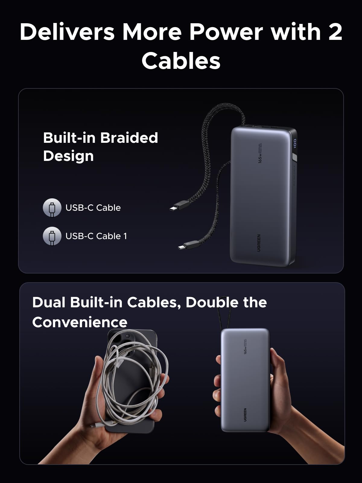 UGREEN Nexode Power Bank 165W Power Bank 25000mAh