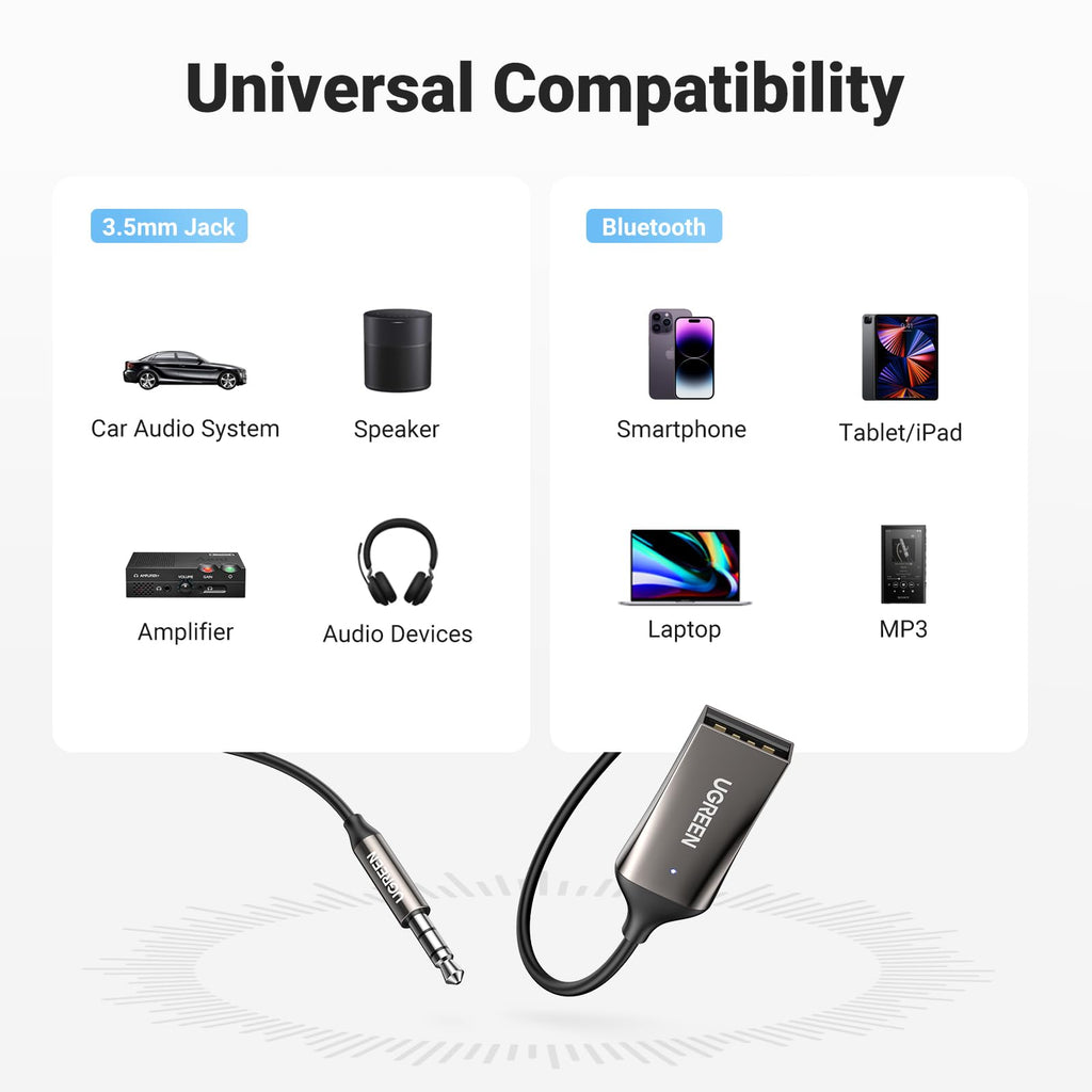 UGREEN Bluetooth Araç Alıcı (Mikrofonlu)