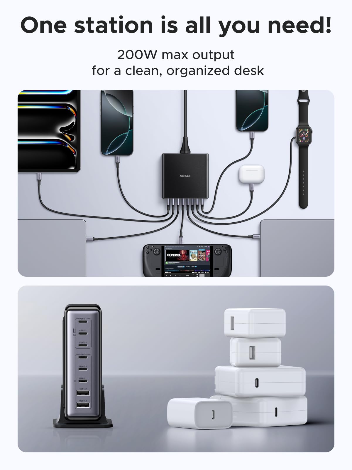 UGREEN Zapix 200W 8-Port Desktop Charger