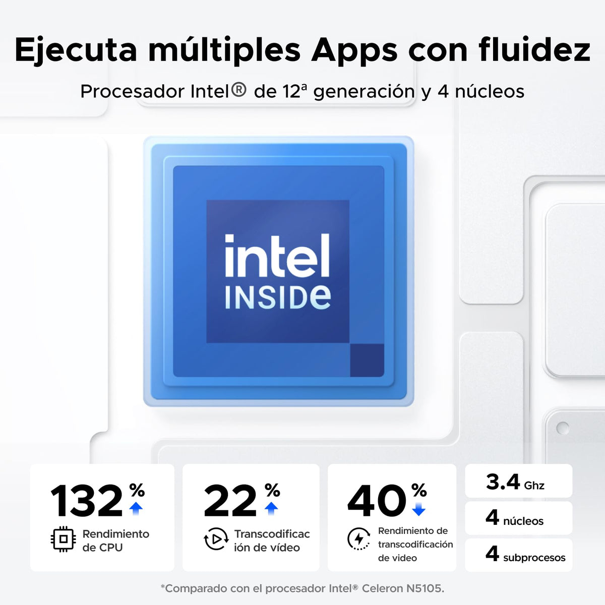UGREEN NASync DXP4800, NAS de escritorio de 4 bahías, CPU Intel N100 de cuatro núcleos