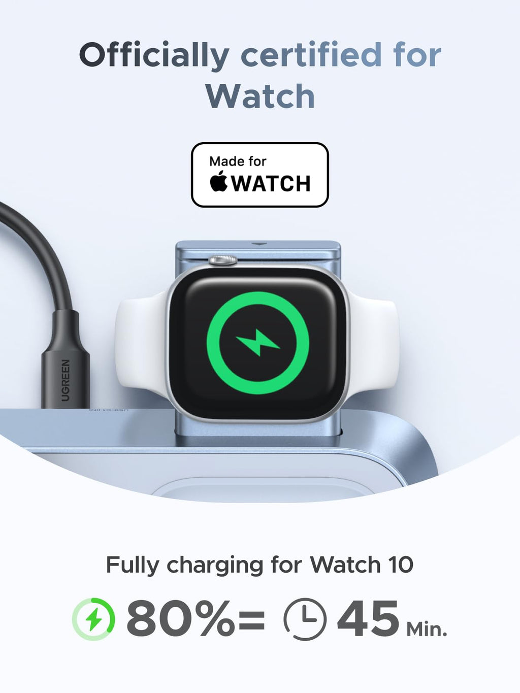 UGREEN MagFlow 3 in 1 แท่นชาร์จไร้สายตั้งโต๊ะ 25W