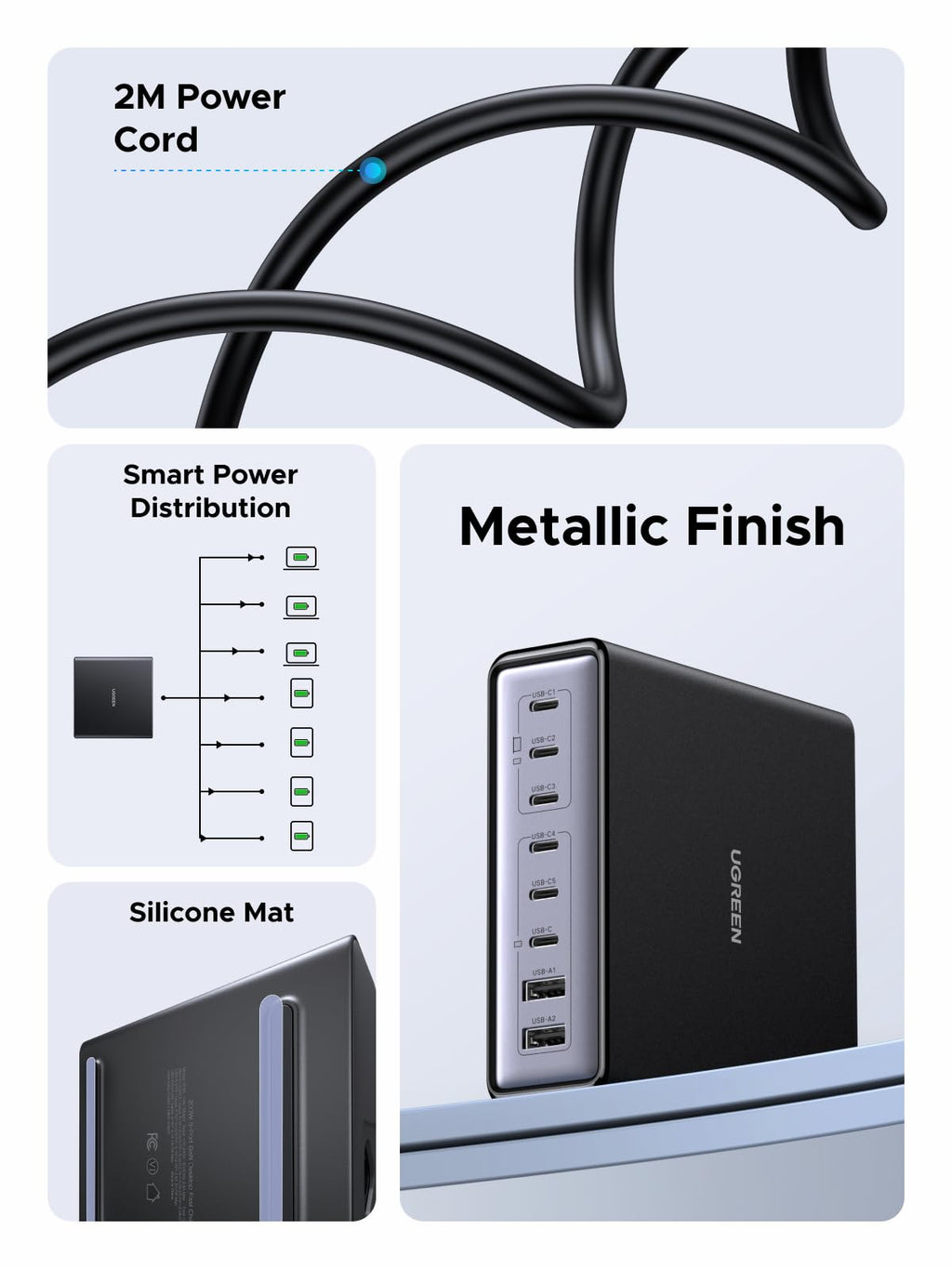 UGREEN Zapix 200W 8-Port Desktop Charger