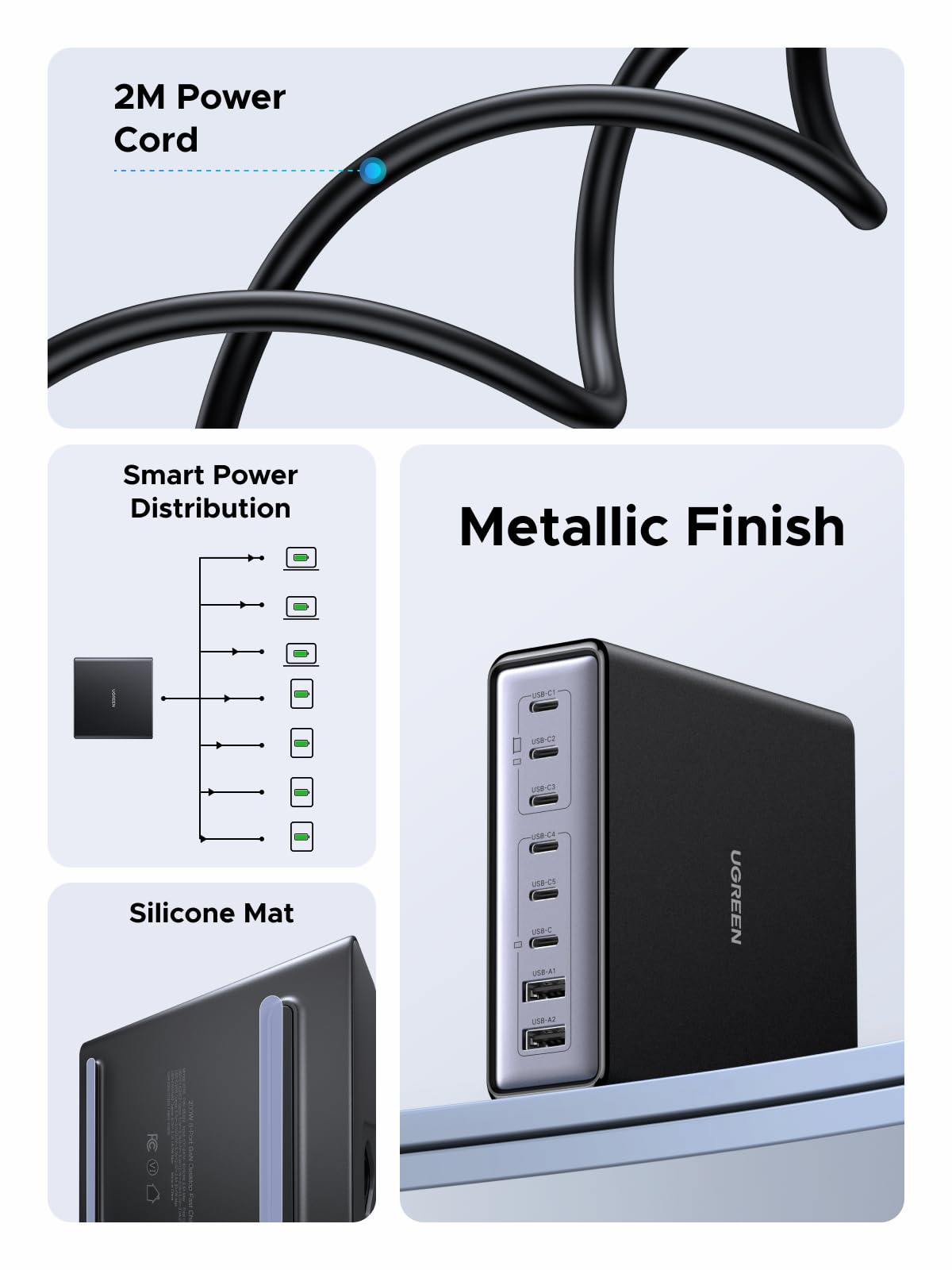 UGREEN Zapix 200W 8-Port Desktop Charger