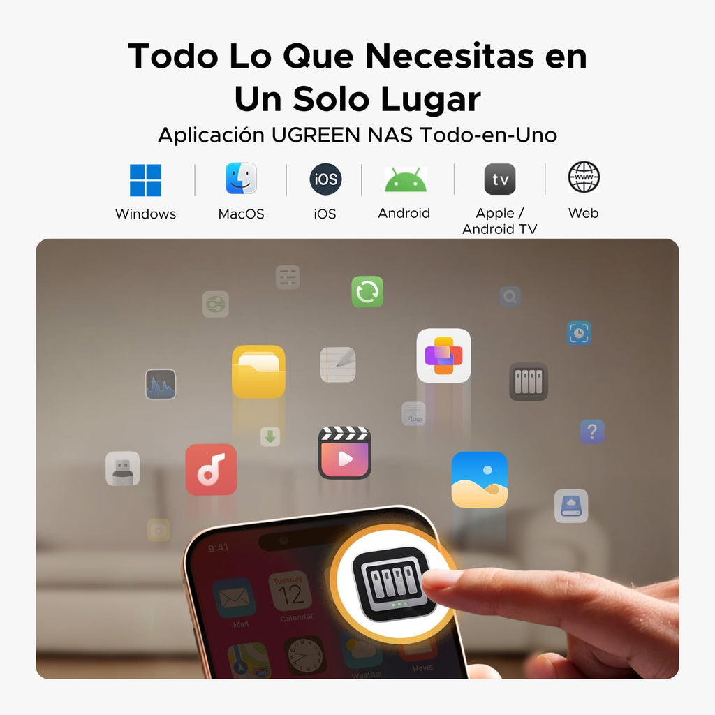 UGREEN NASync DH2300 NAS de Escritorio 2 Bahías, 4GB RAM, Conexión NFC One-Touch