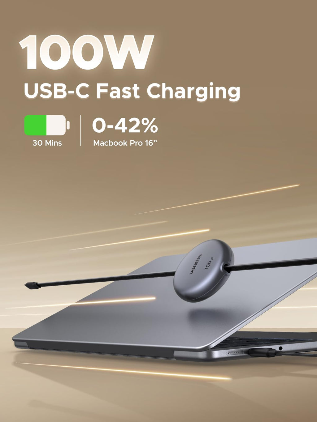 UGREEN Nexode Cáp USB-C Thu Gọn 100W